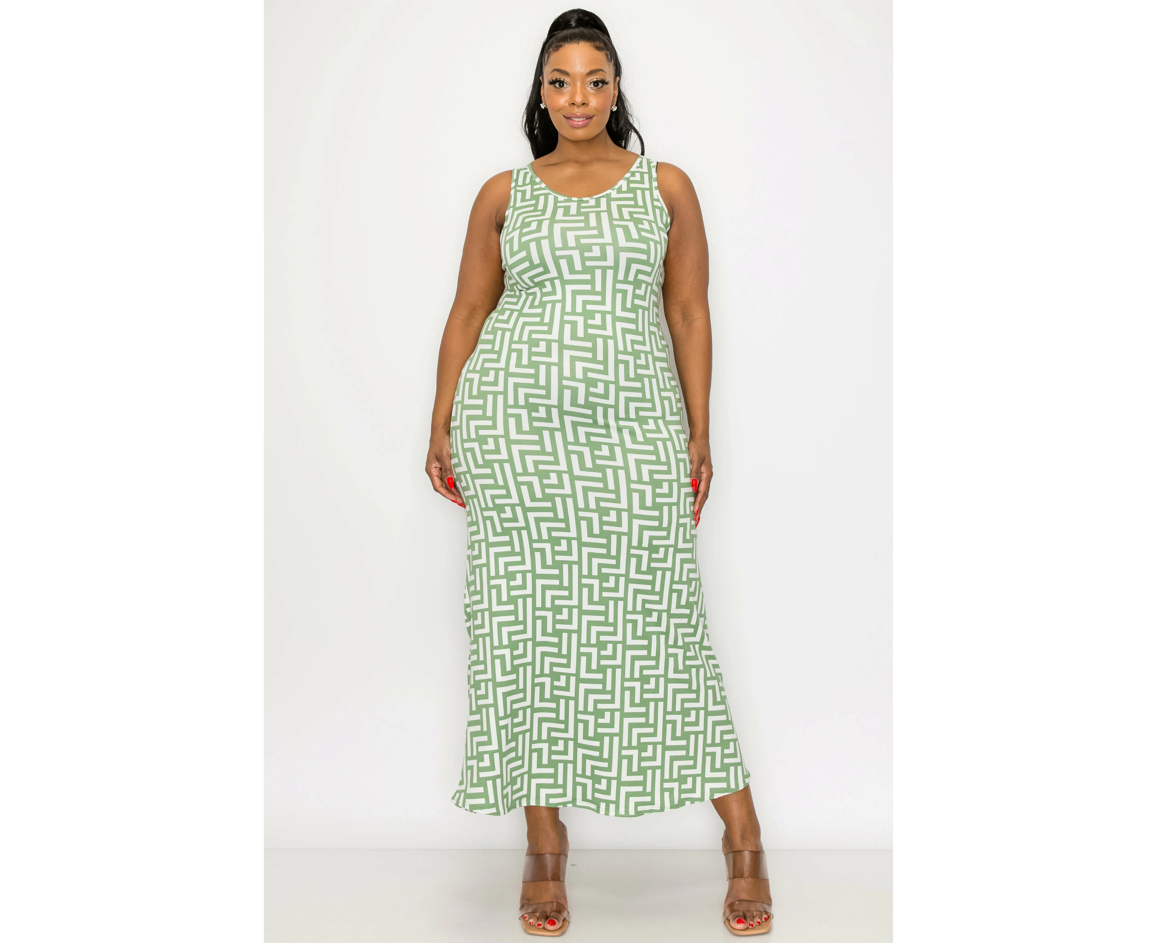 L I V D Women's Plus Size Frankie Sleeveless Maxi Dress