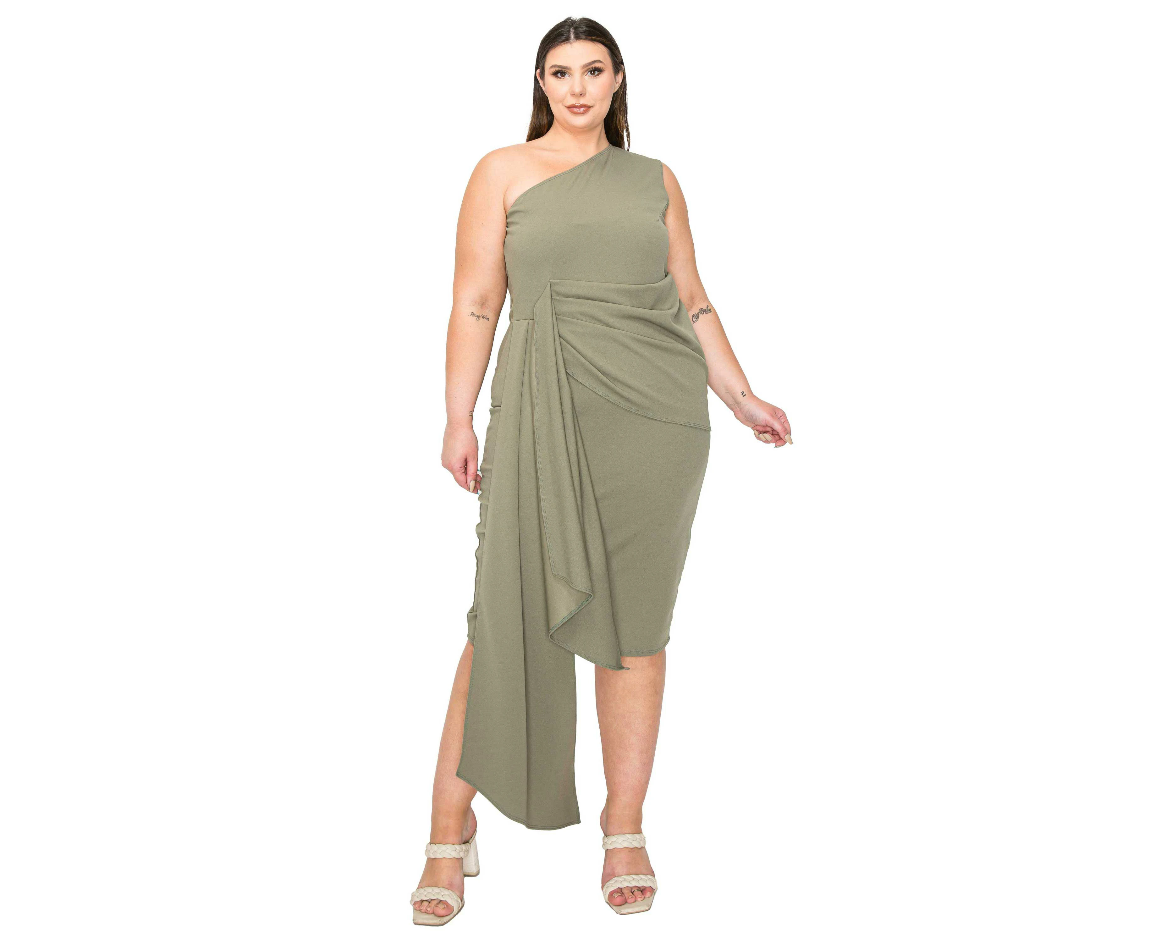 L I V D Women's Plus Size Esme Front Draped Sash Dress