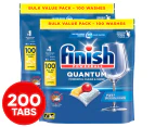 2 x 100pk Finish Powerball Quantum All in 1 Dishwashing Tabs Lemon