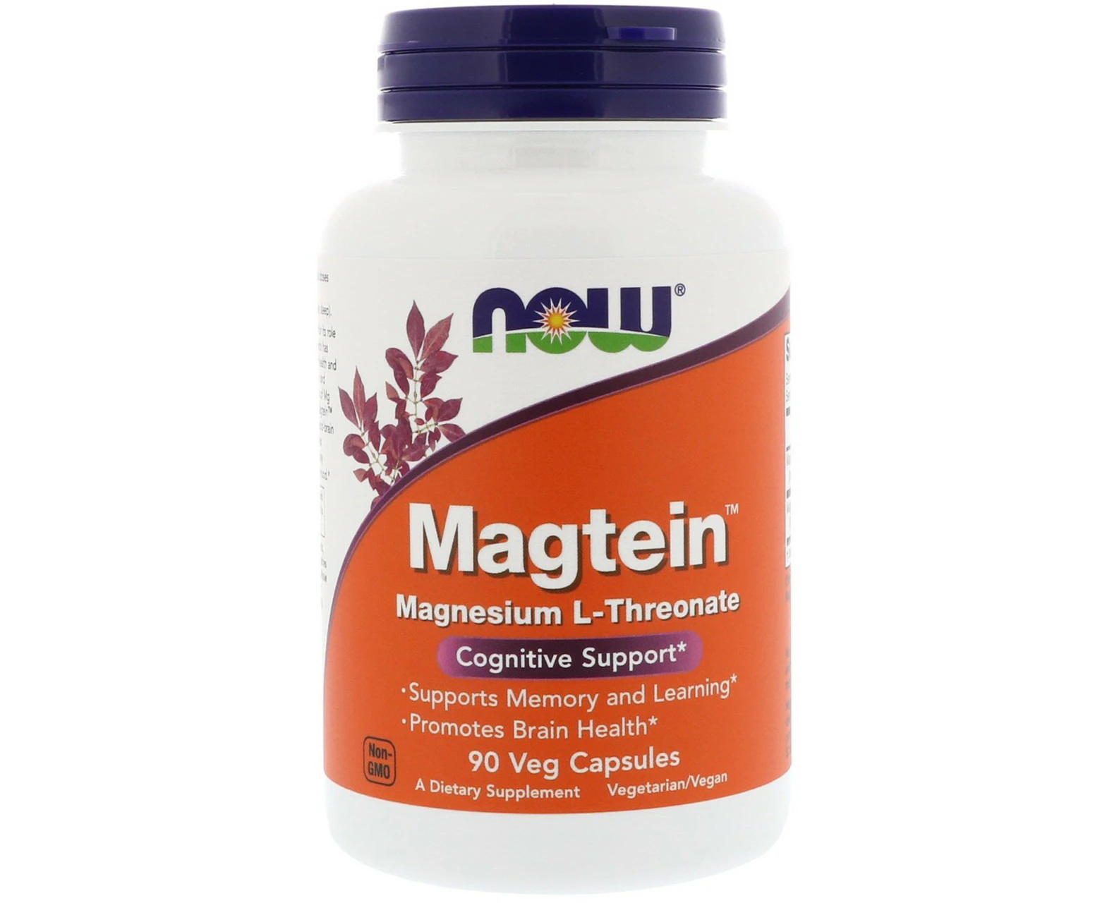 NOW FOODS Magtein, Magnesium L-Threonate, 90 Veg Capsules