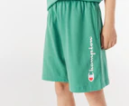 Champion Youth Boys' Jersey Script Shorts - Emerald Sea