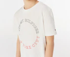 Tommy Hilfiger Youth Boys' Circular Graphic Tee / T-Shirt / Tshirt - White