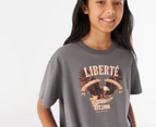 Eve Girl Youth Liberté Short Sleeve Tee / T-Shirt / Tshirt - Charcoal