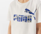 Puma Youth Essentials+ Camo Graphic Tee / T-Shirt / Tshirt - Puma White