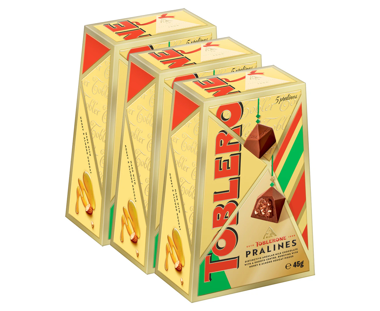 3 x Toblerone Pralines 45g