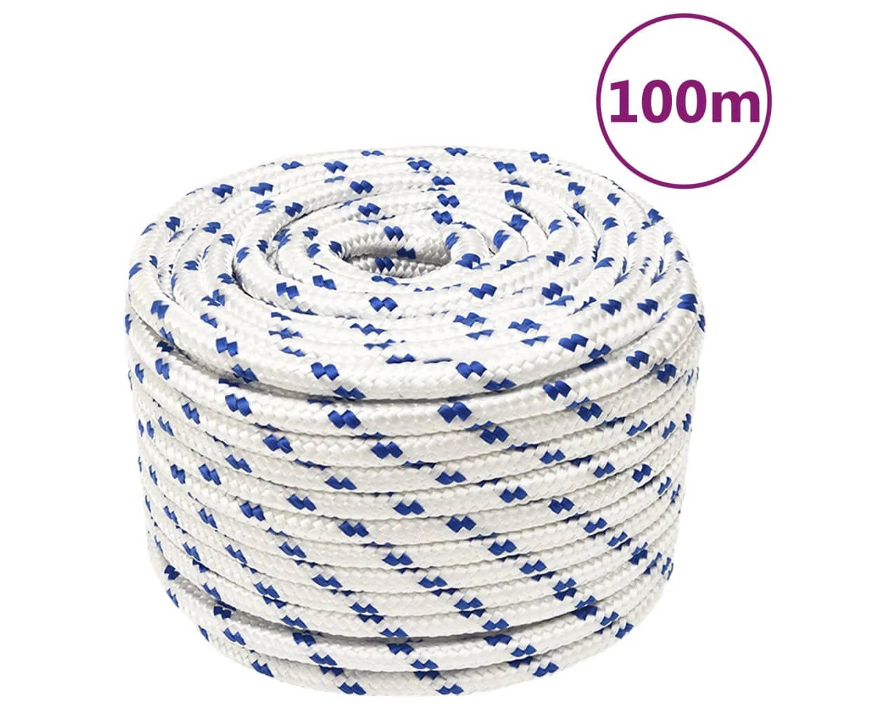 vidaXL Boat Rope White 12 mm 100 m Polypropylene