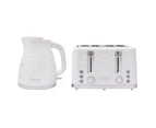 Westinghouse 1.7L Kettle & 4 Slice Toaster Pack White/Silver Wave Pattern