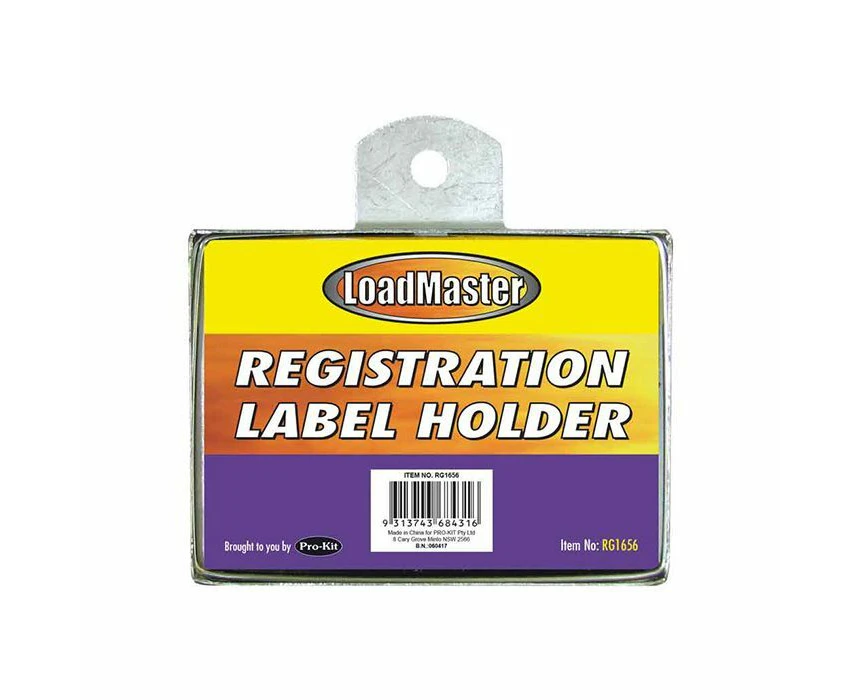 Loadmaster Rego Label Holder Metal Rectangular