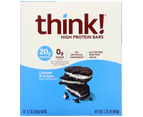 Think !, High Protein Bars, Cookies and Cream, 10 Bars, 2.1 oz (60 g) Each