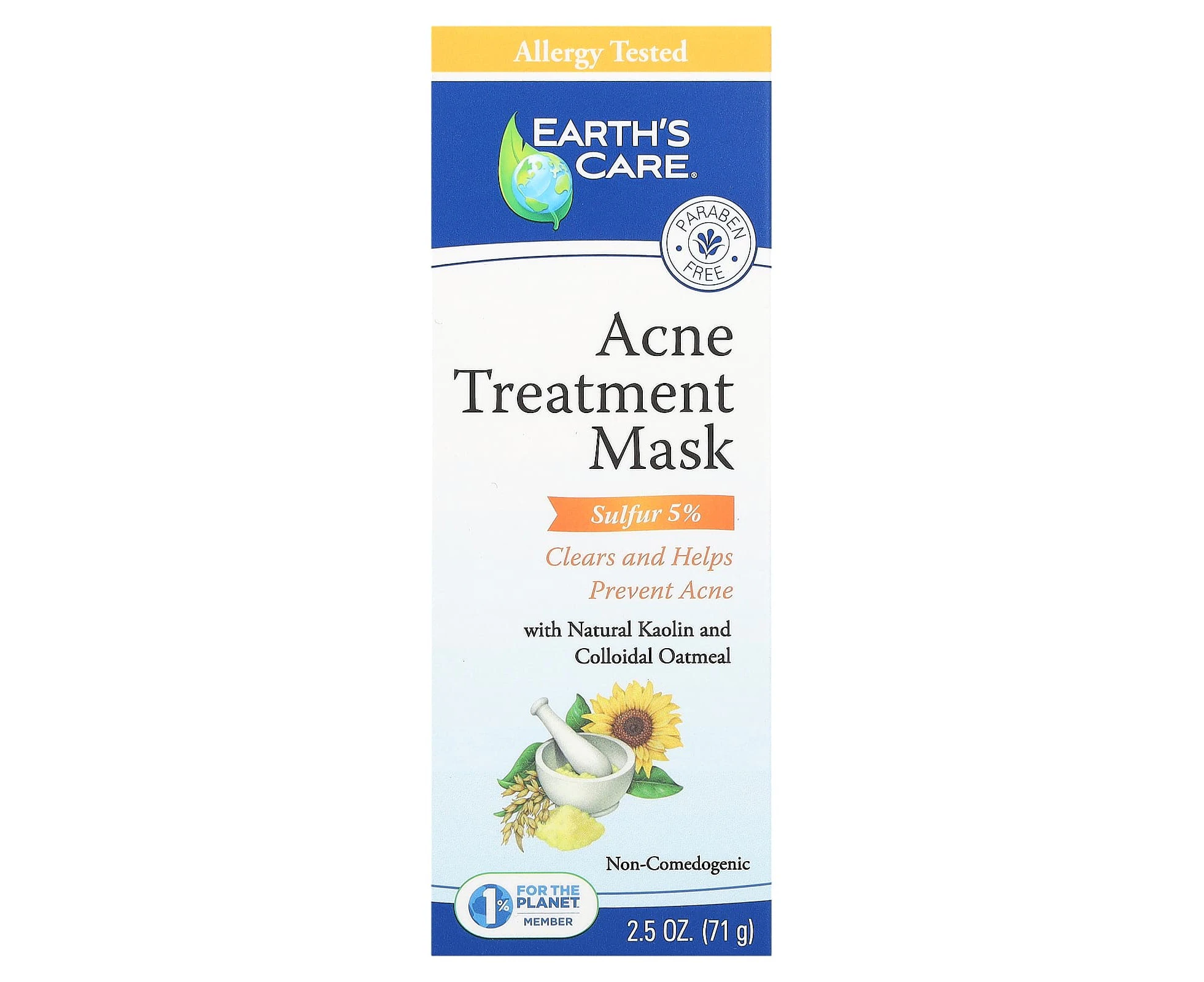 Earth's Care, Acne Treatment Beauty Mask, 2.5 oz (71 g)