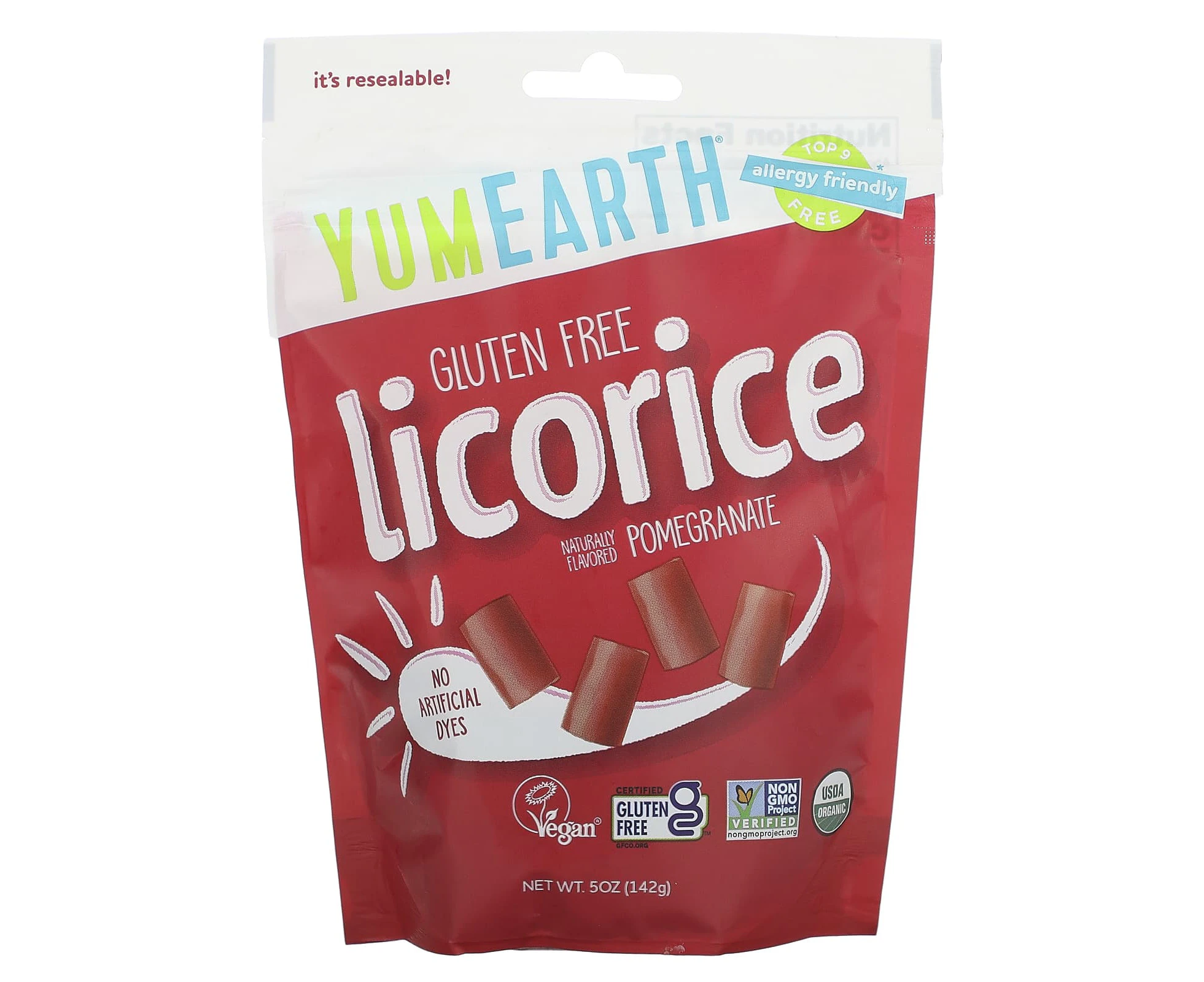 YumEarth, Gluten Free Licorice, Pomegranate, 5 oz (142 g)