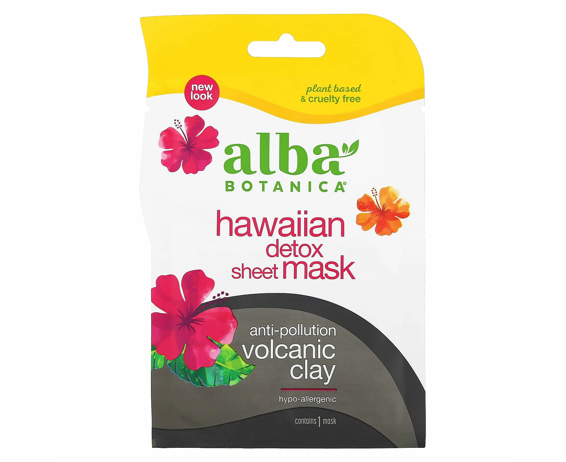 Alba Botanica, Hawaiian Detox Sheet Beauty Mask, 1 Sheet