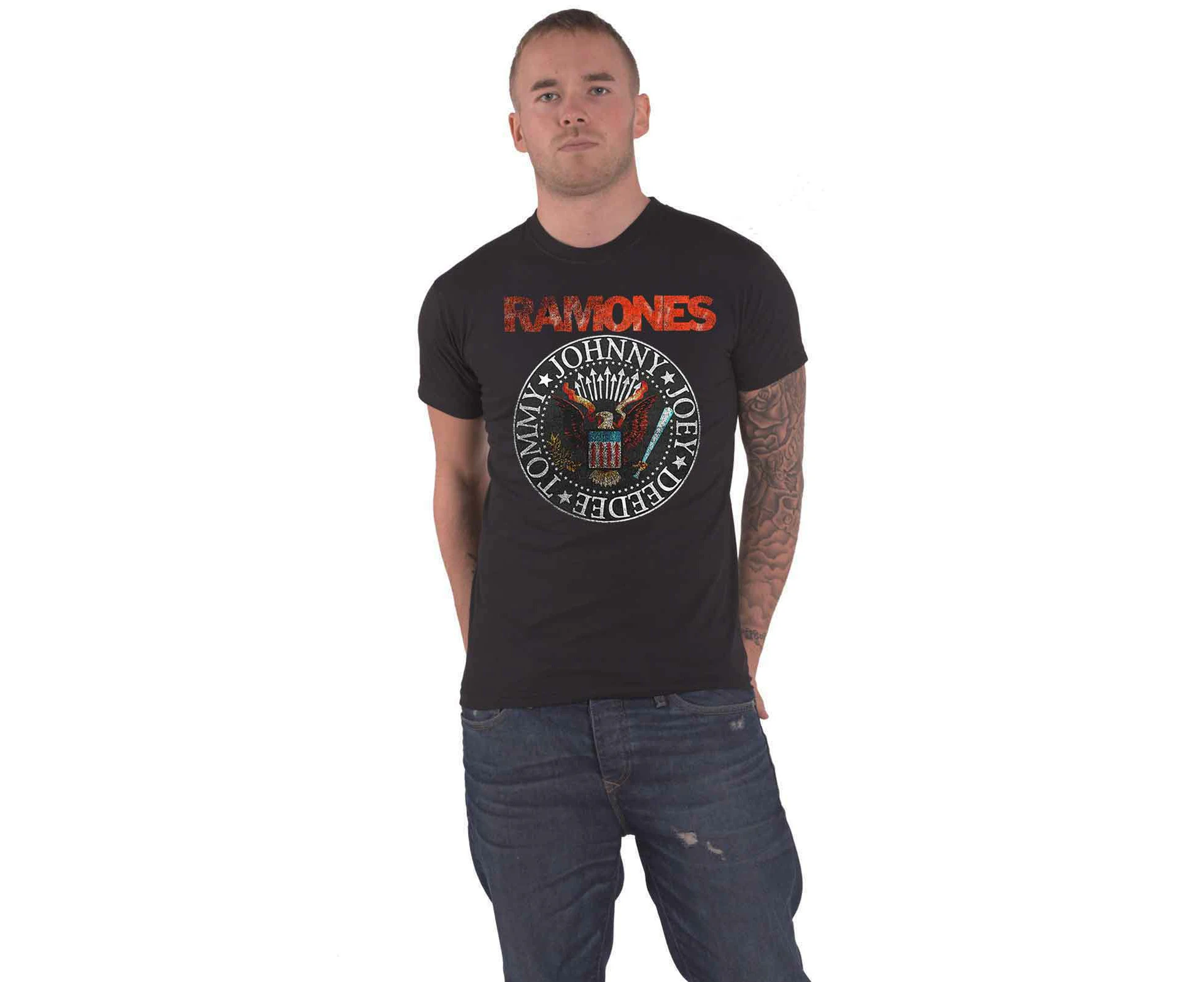 Ramones | Official Band T-Shirt | Vintage Eagle Seal