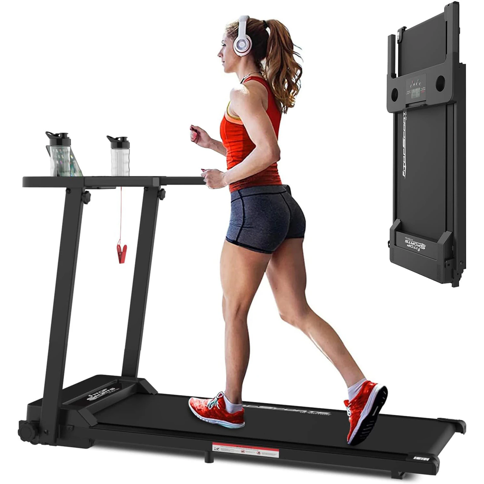 Advwin Electric Folding Treadmill Walking Pad Home Office Gym Exercise Fitness Black