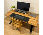 Desky Dual Softwood Sit Stand Desk Acacia /Matte Black