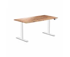 Desky Dual Softwood Sit Stand Desk Acacia /White