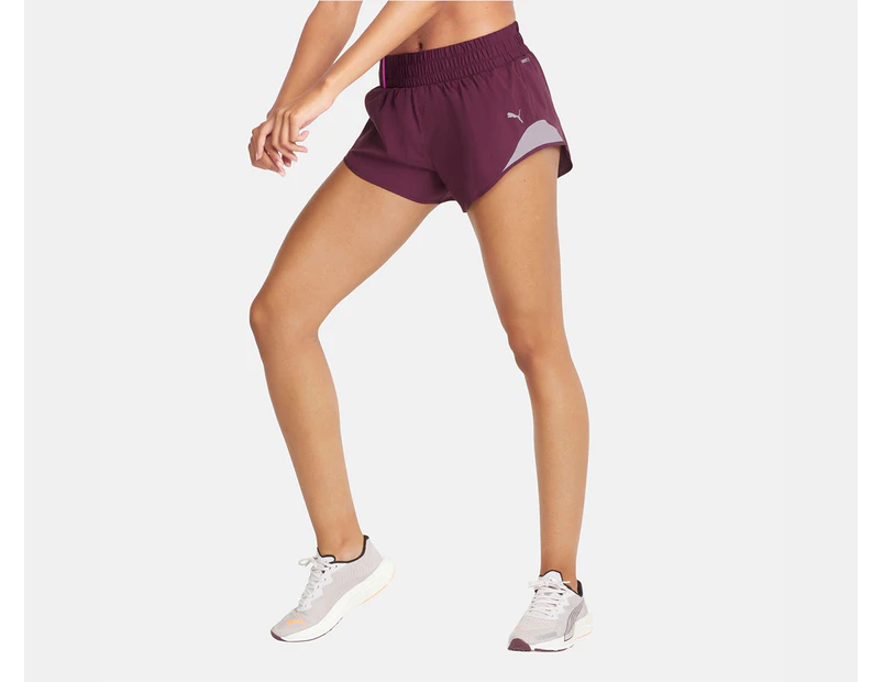 Puma Women's Run 5k Woven 3" Shorts - Grape Wine