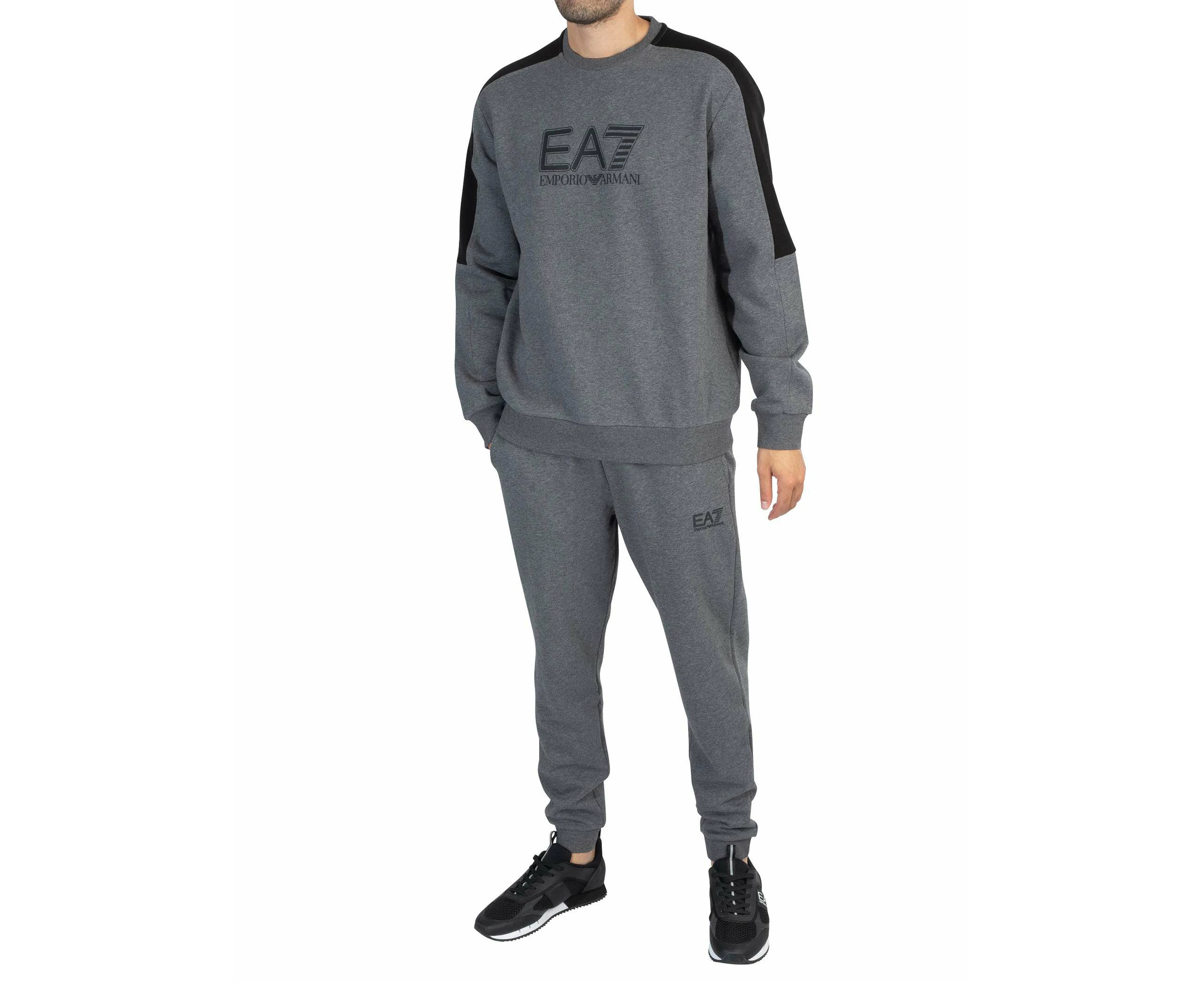 EA7 Men's Logo Graphic Tracksuit - Grey