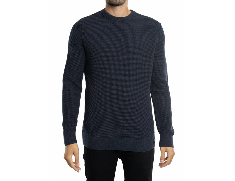 Superdry Men's Textured Knit Jumper - Blue