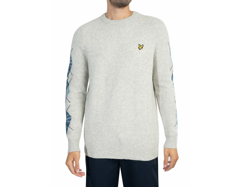 Lyle & Scott Men's Argyle Sleeve Knit - Grey