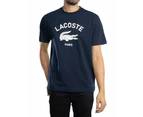 Lacoste Men's Signature Print Cotton T-Shirt - Blue