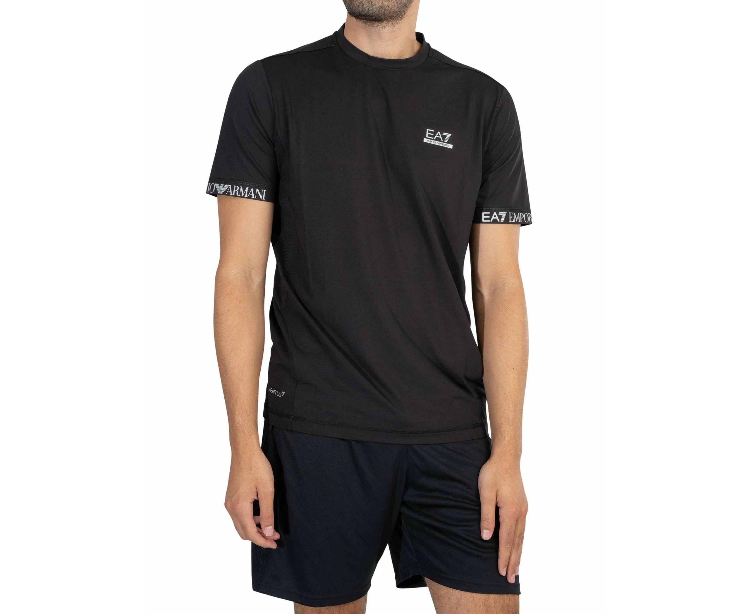 EA7 Men's Ventus 7 Logo Jersey T-Shirt - Black