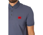 HUGO Men's Dereso232 Logo Slim Polo Shirt - Blue