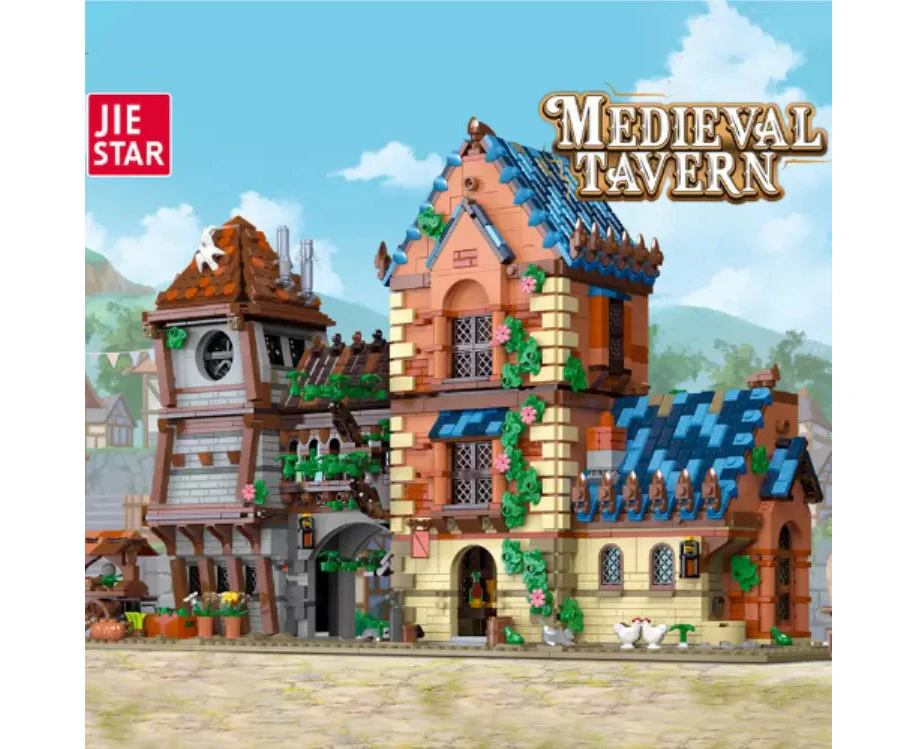 JIESTAR Building Blocks MOC 89151 Castle Tavern House Lighting 2843pcs construction toy