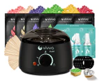 Vivva Wax Warmer Hair Removal Waxing Kit with Hard Wax Bean 600g Black Kit