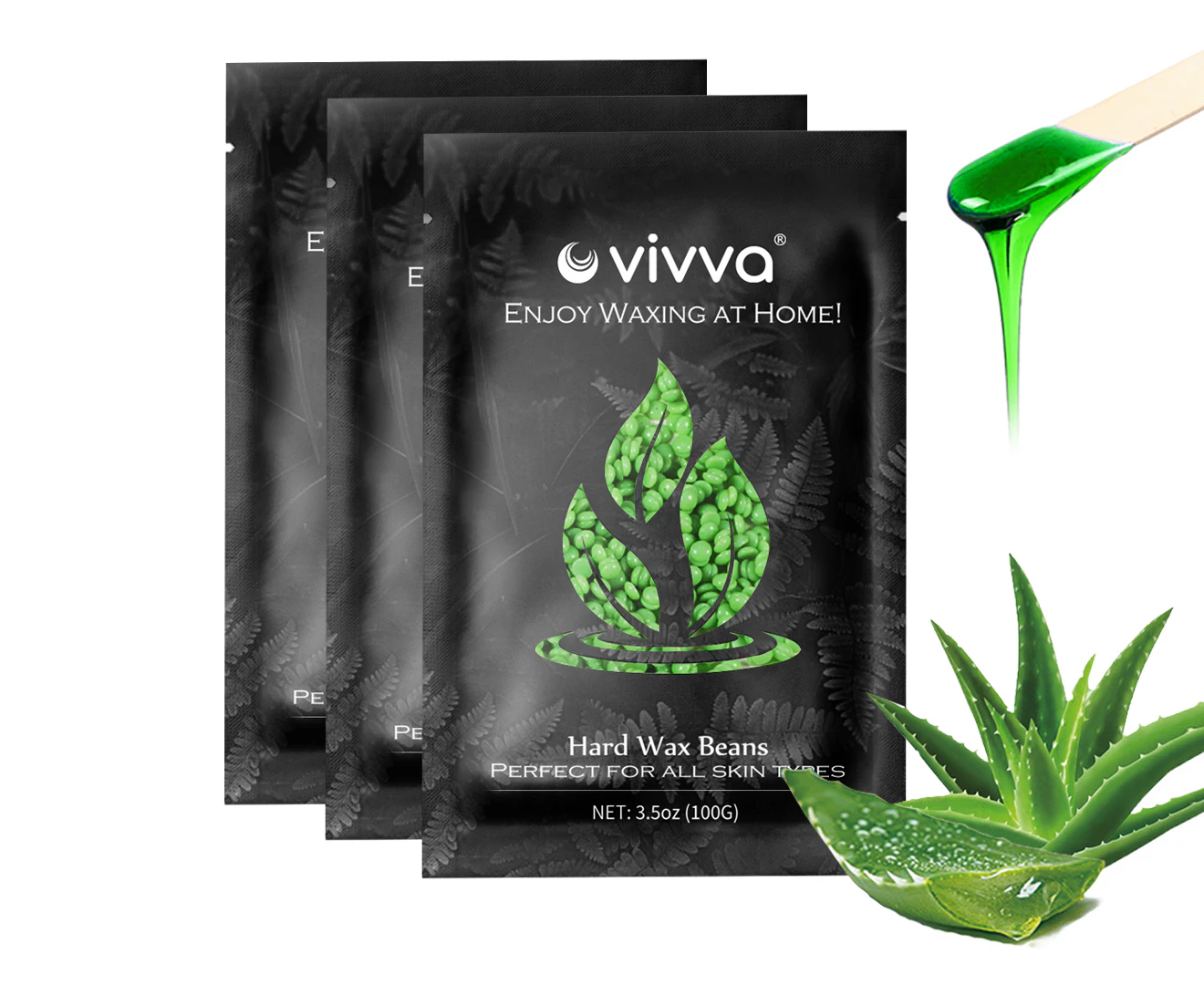 Vivva 300g Aloe Hard Wax Beans for Hair Removel, Body Waxing