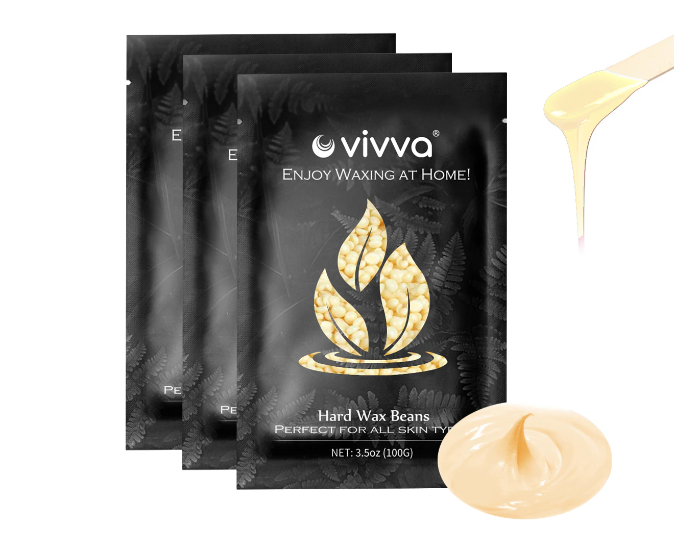 Vivva 300g Cream Hard Wax Beans for Hair Removel Body Waxing