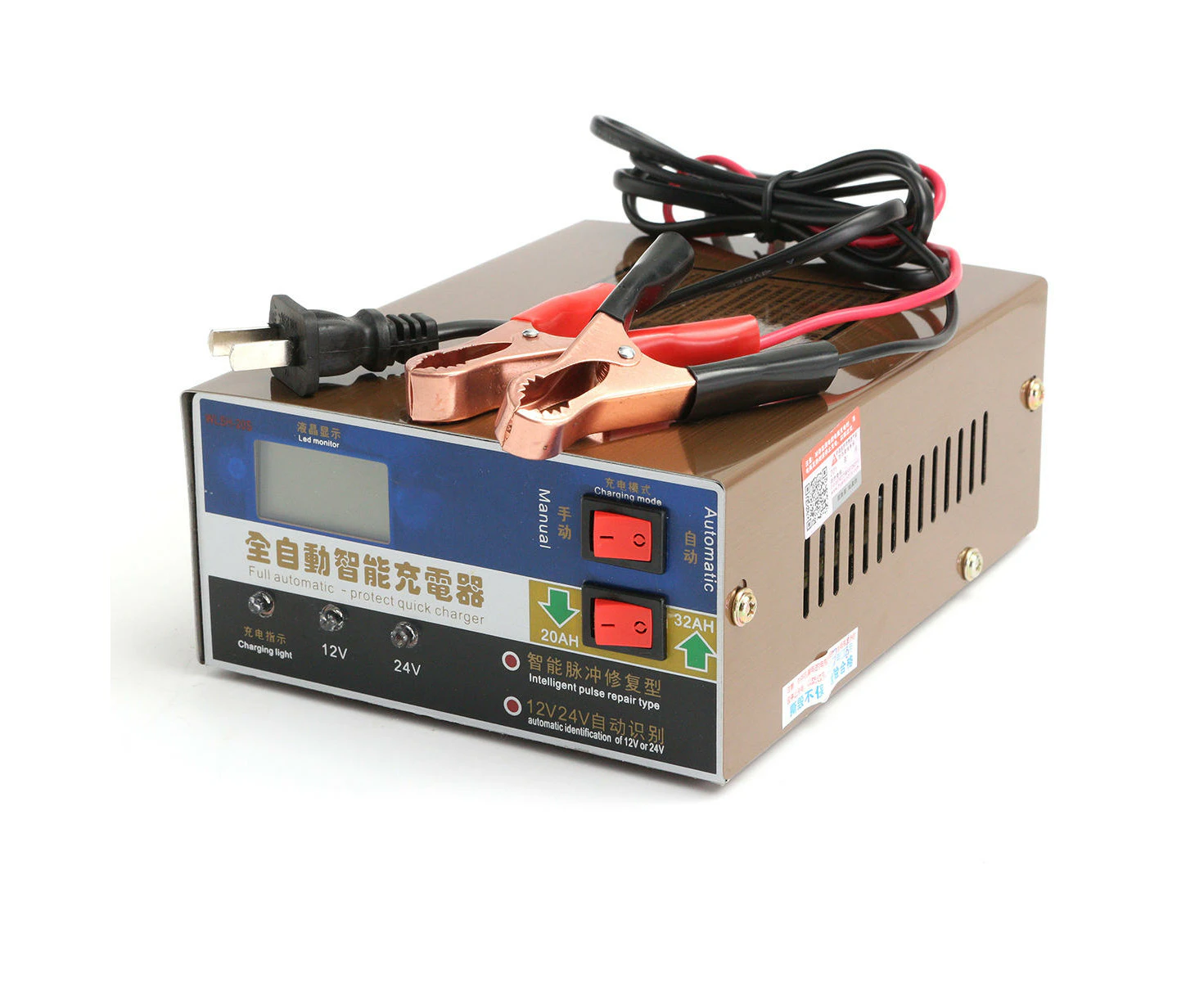 12v/24v 100ah Car Motorcycle Battery Charger Intelligent Pulse Repair Smart