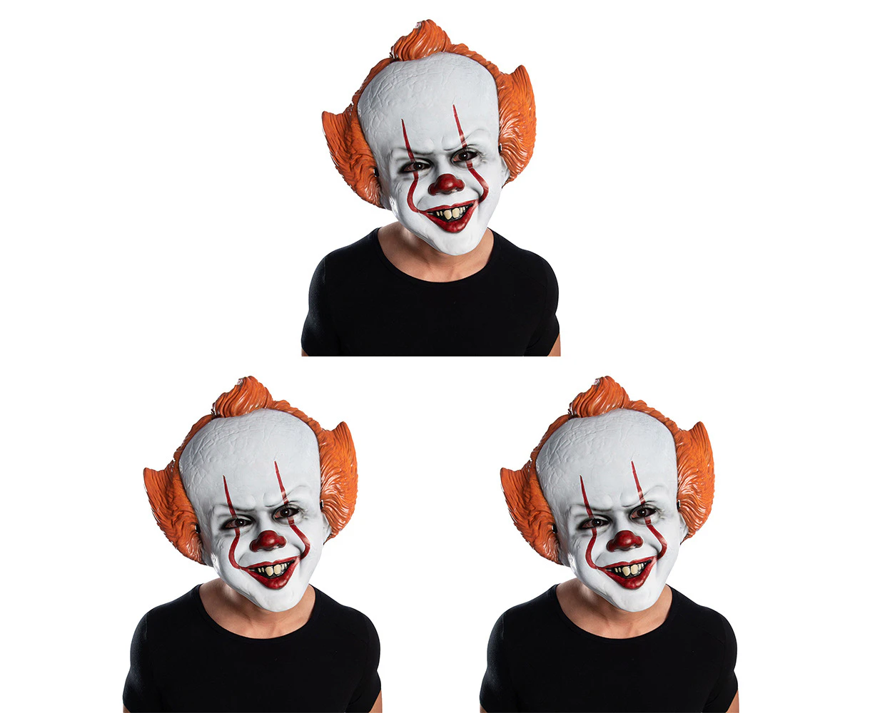 3x Stephen King It Pennywise Horror Clown Vacuform Mask Halloween Men Costume