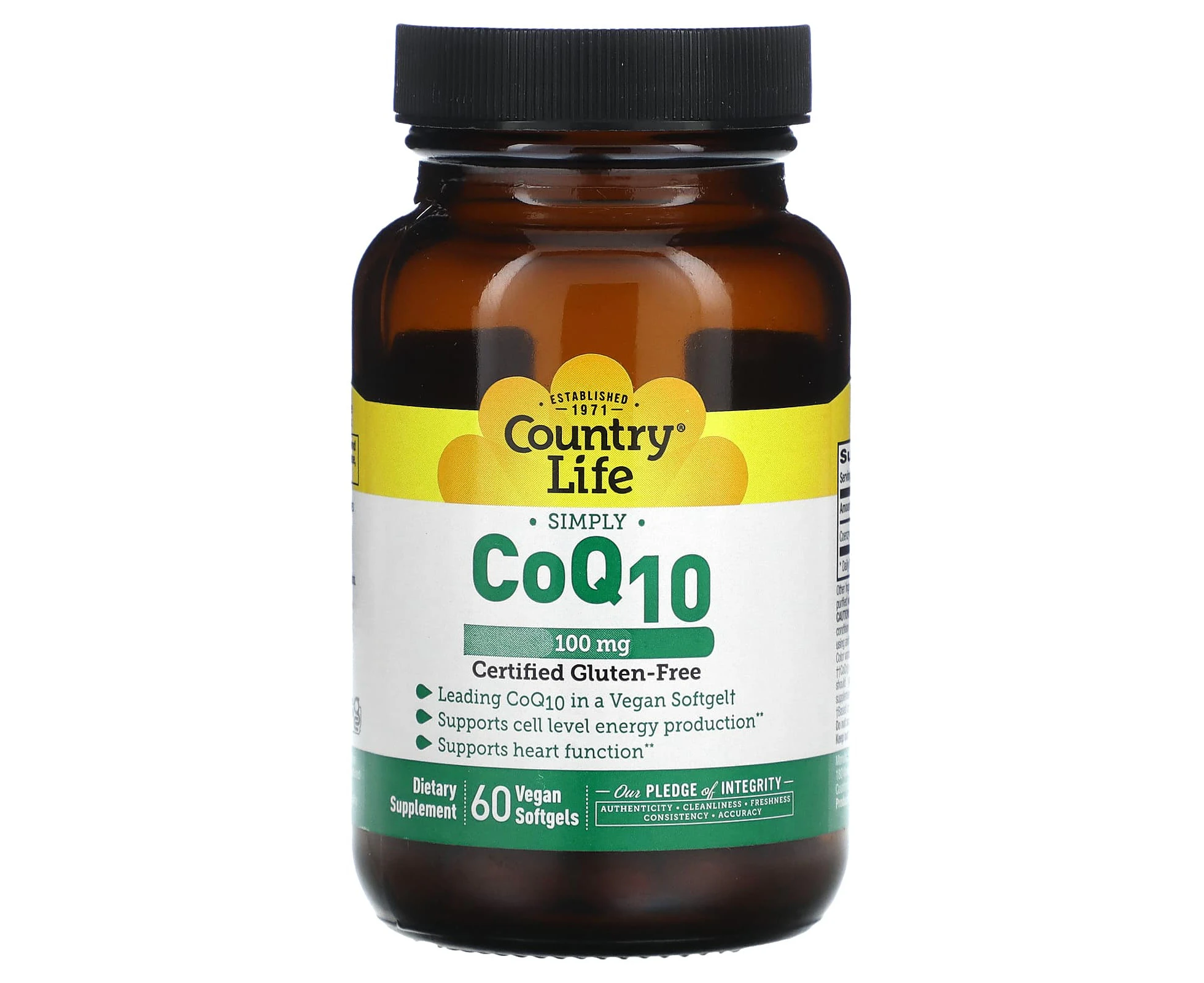 Country Life, Simply CoQ10, 100 mg, 60 Vegan Softgels