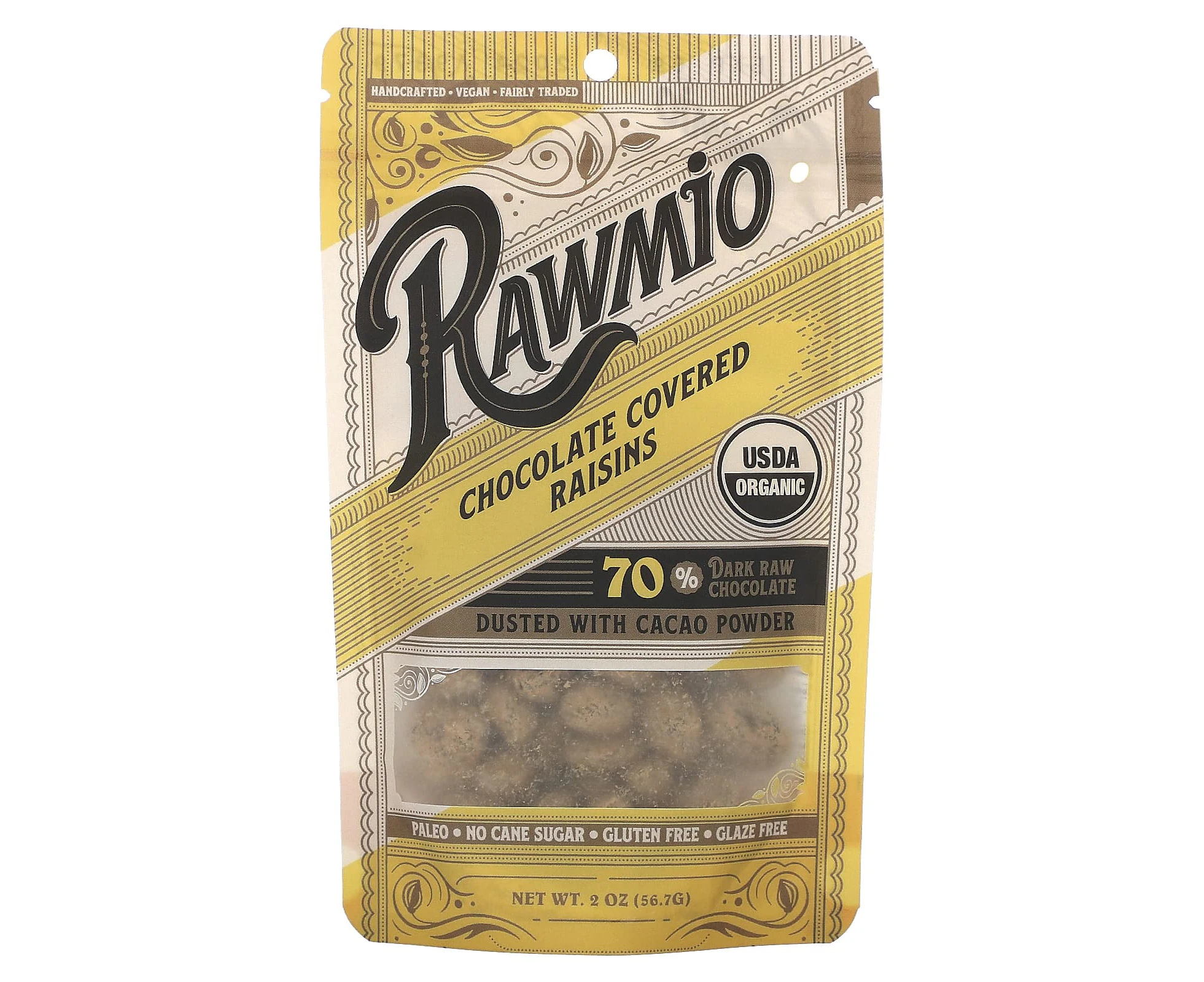 Rawmio, Chocolate Covered Raisins, 70% Dark Raw Chocolate, 2 oz (56.7 g)