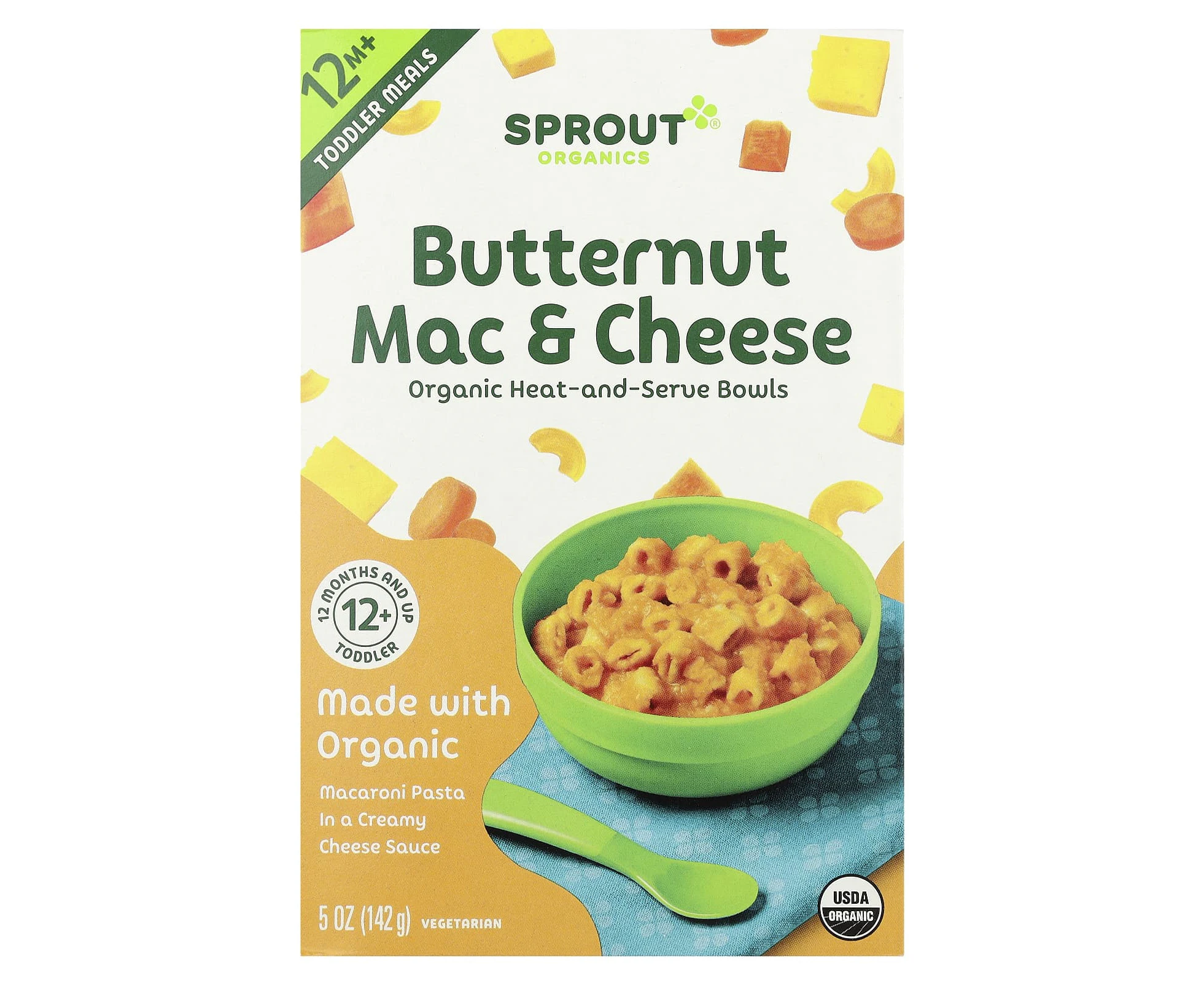 Sprout Organics, Toddler Meals, 12 Months+, Butternut Mac & Cheese, 5 oz (142 g)