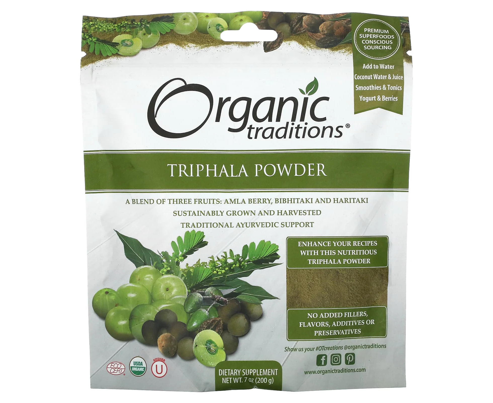 Organic Traditions, Triphala Powder, 7 oz ( 200 g)