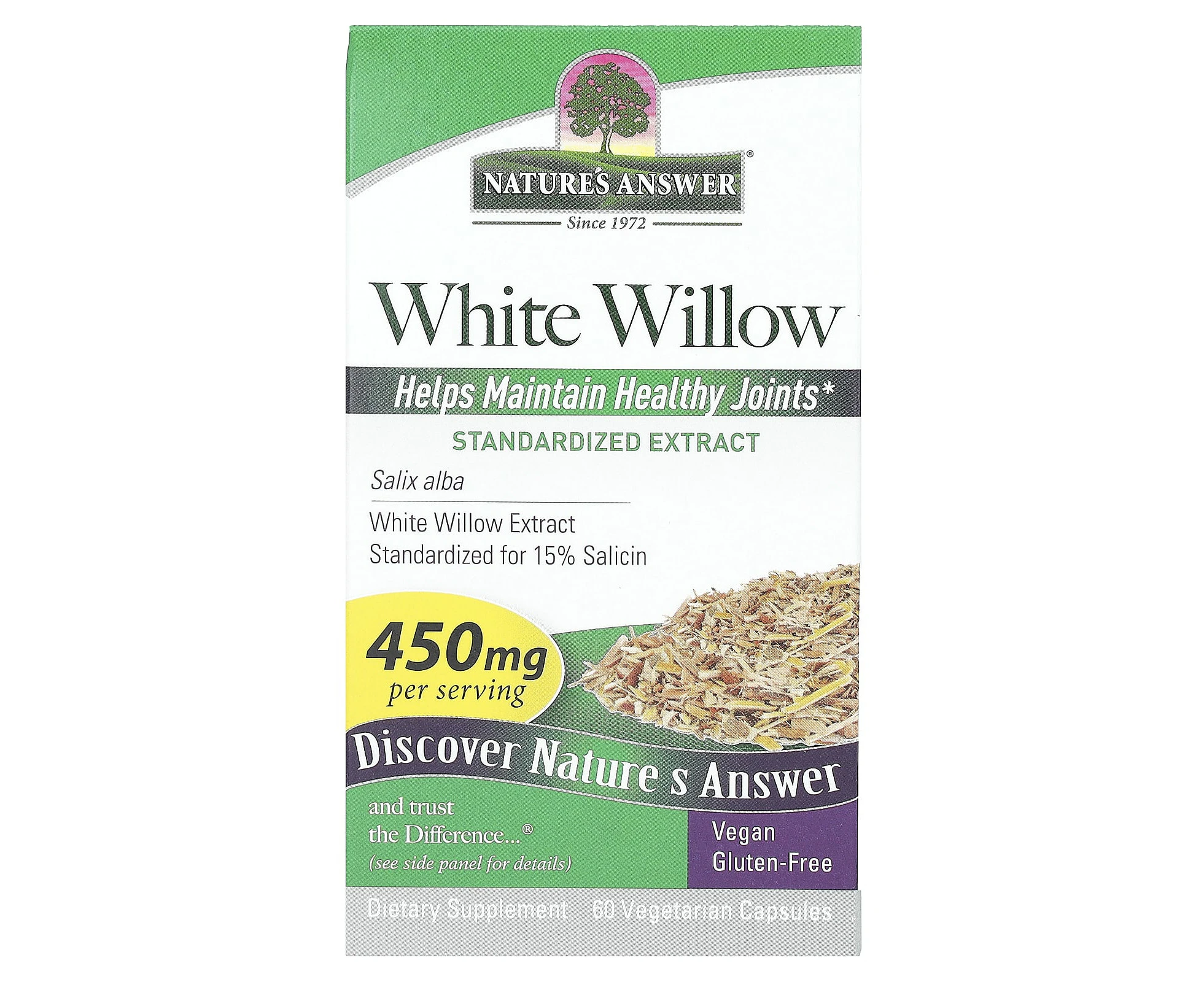 Nature's Answer, White Willow, 450 mg , 60 Vegetarian Capsules