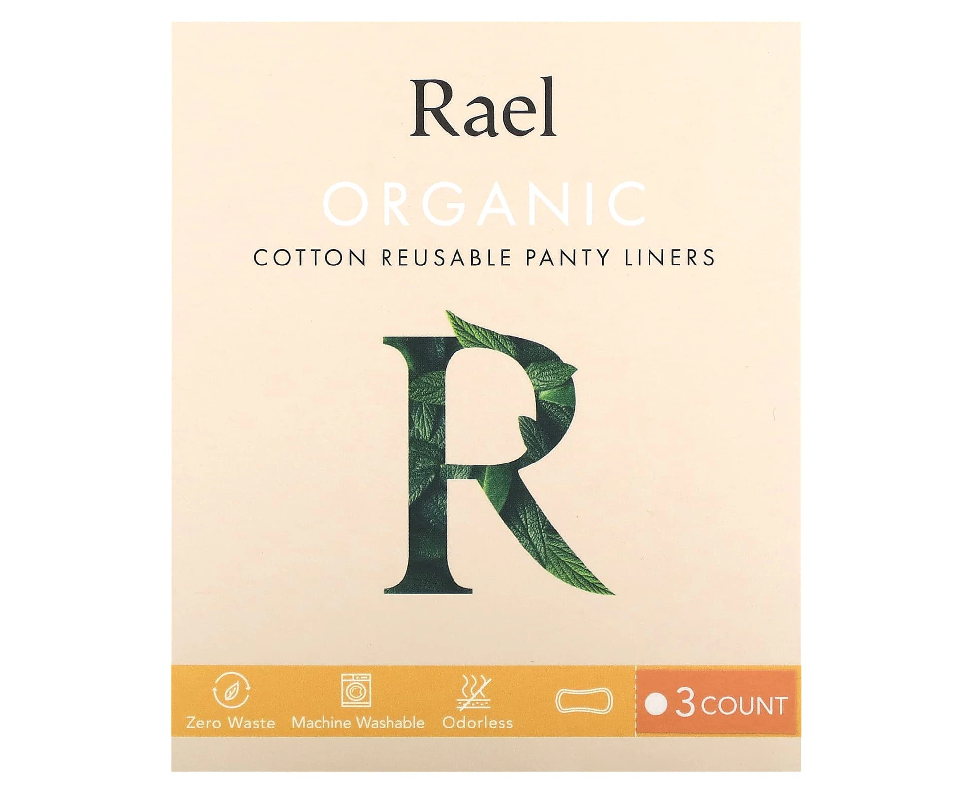 Rael, Organic Cotton Reusable Panty Liners, 3 Count