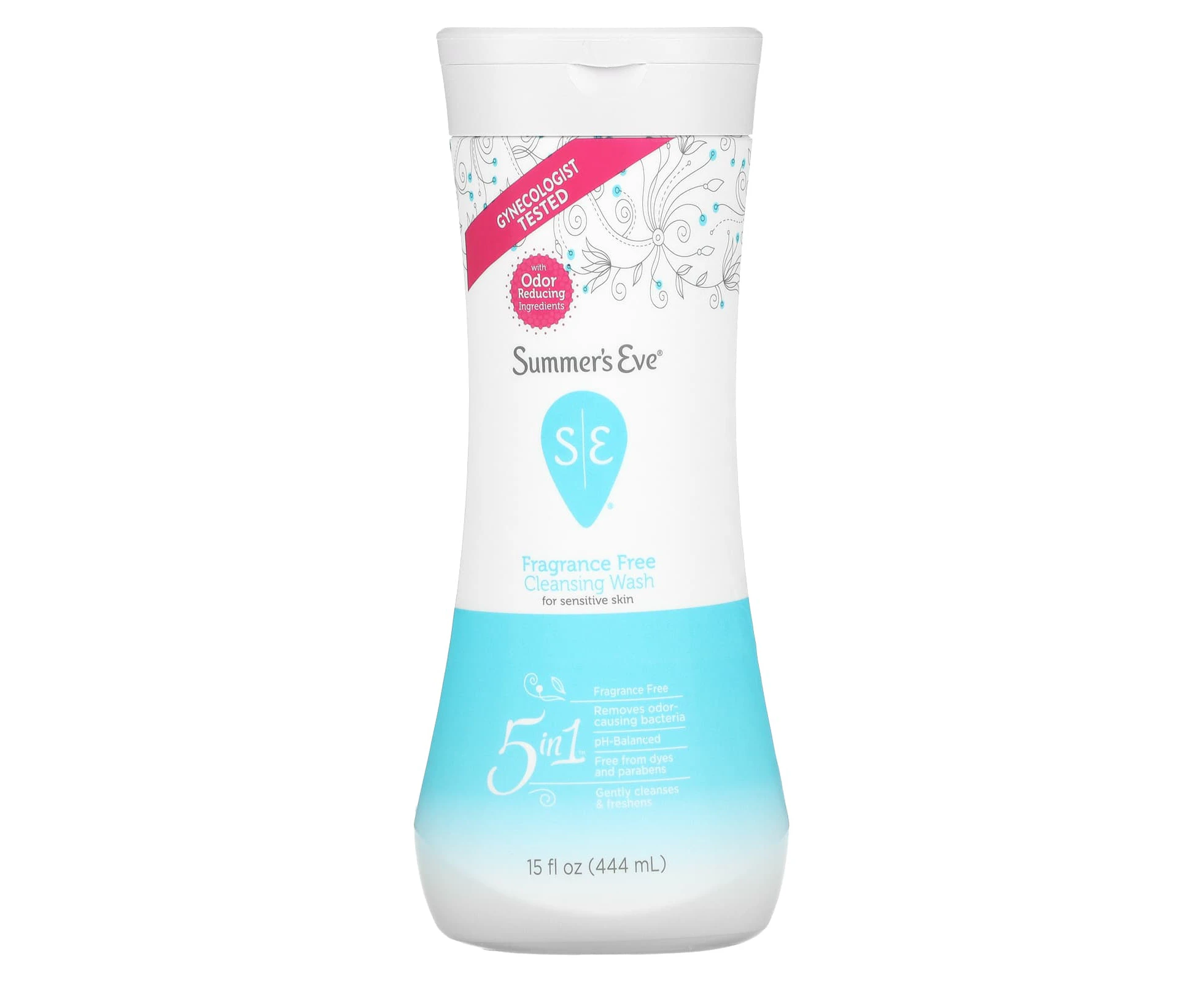 Summer's Eve, 5 in 1 Cleansing Wash, Fragrance Free, 15 fl oz (444 ml)