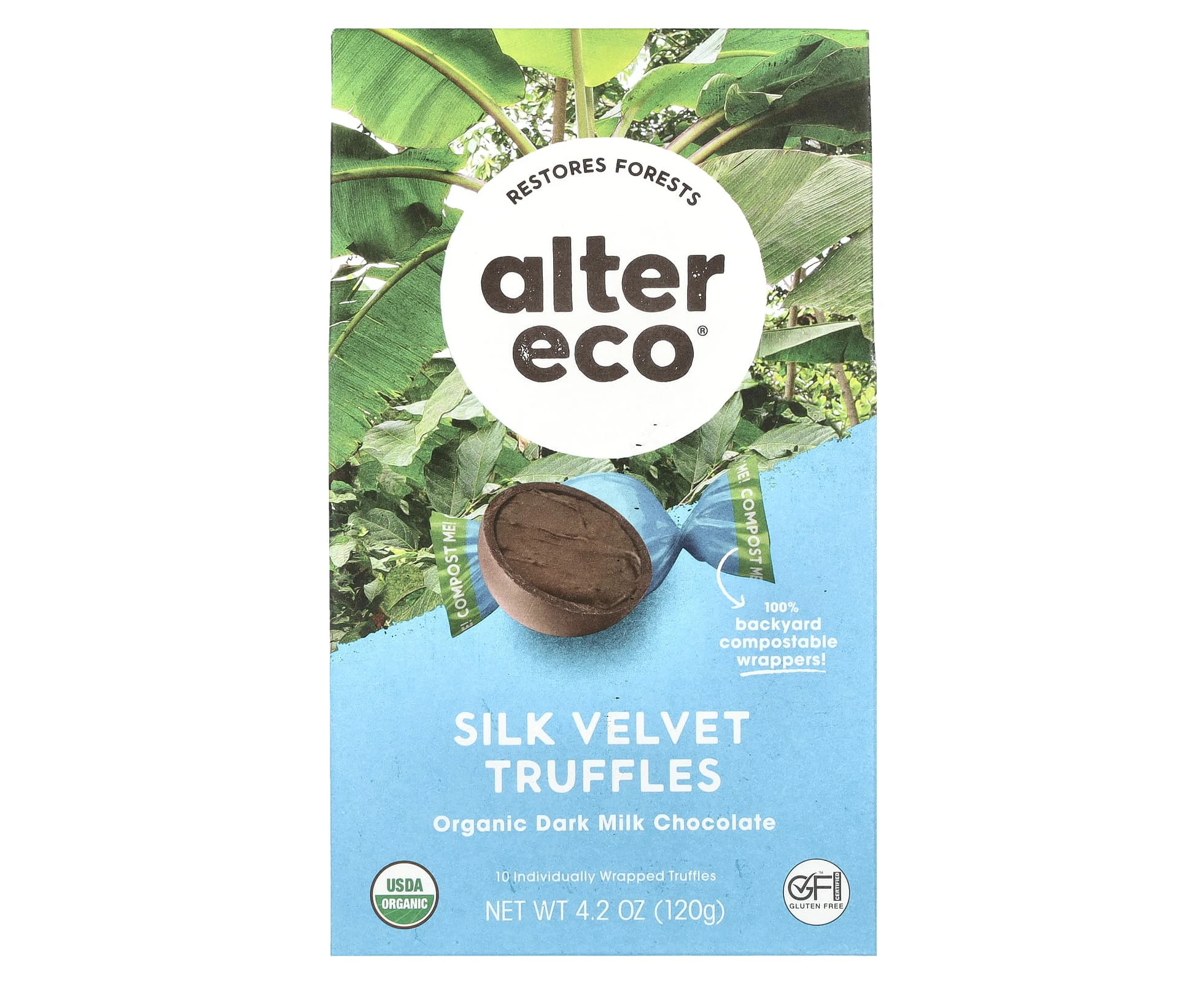 Alter Eco, Organic Dark Milk Chocolate, Silk Velvet Truffles, 4.2 oz (120 g)