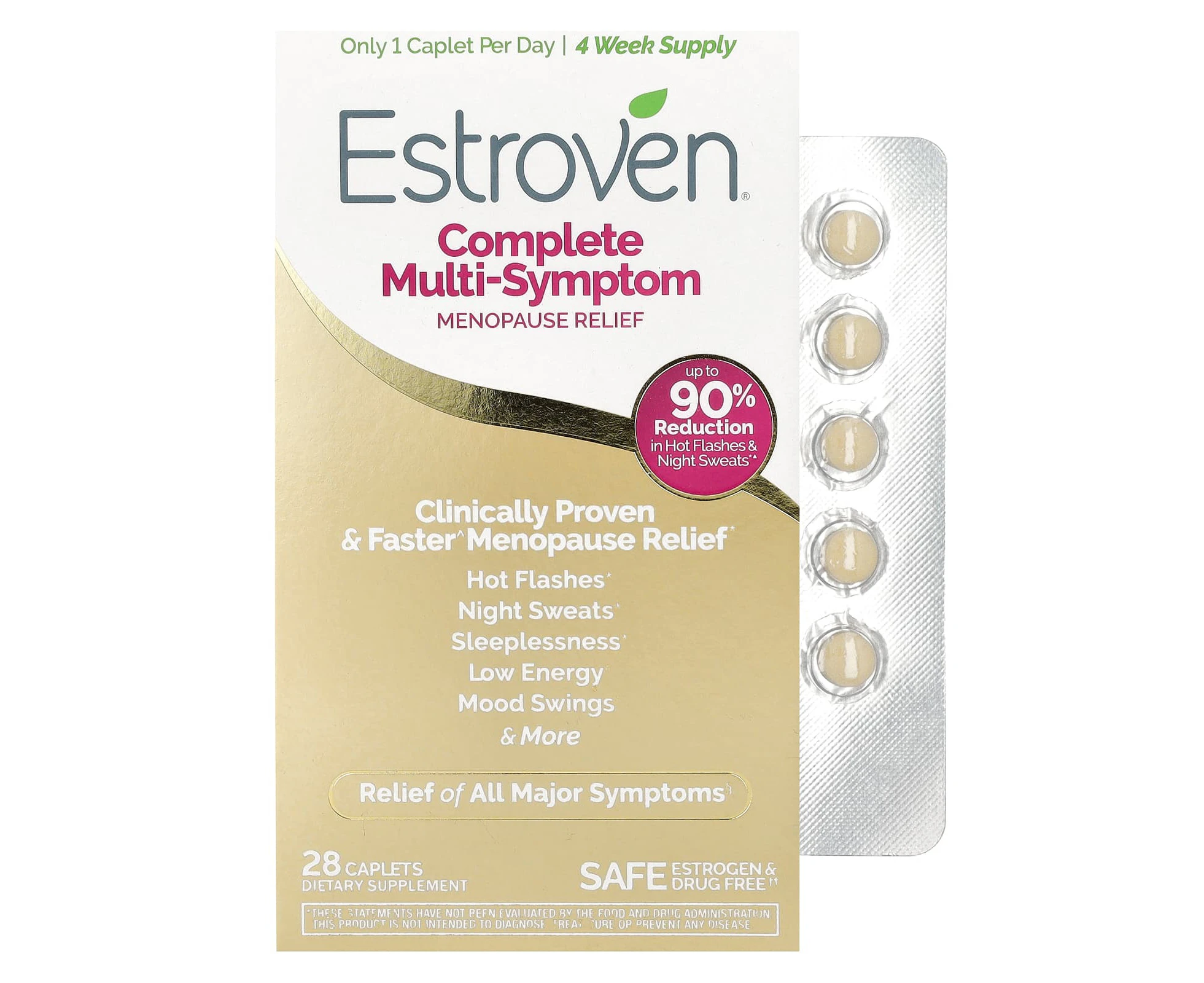 Estroven, Complete Multi-Symptom Menopause Relief, 28 Caplets