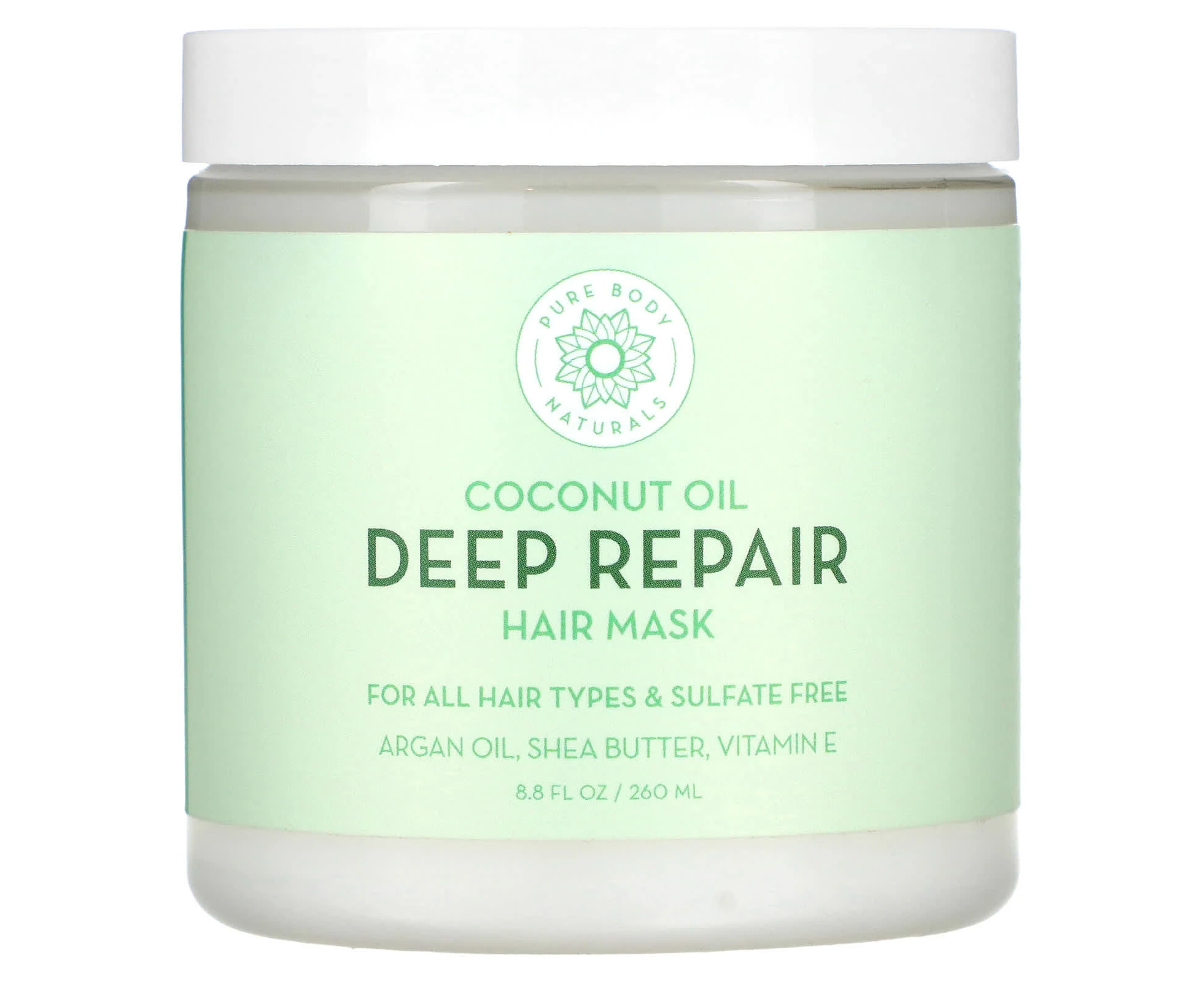 Pure Body Naturals, Coconut Oil Deep Repair Hair Mask, 8.8 fl oz (260 ml)