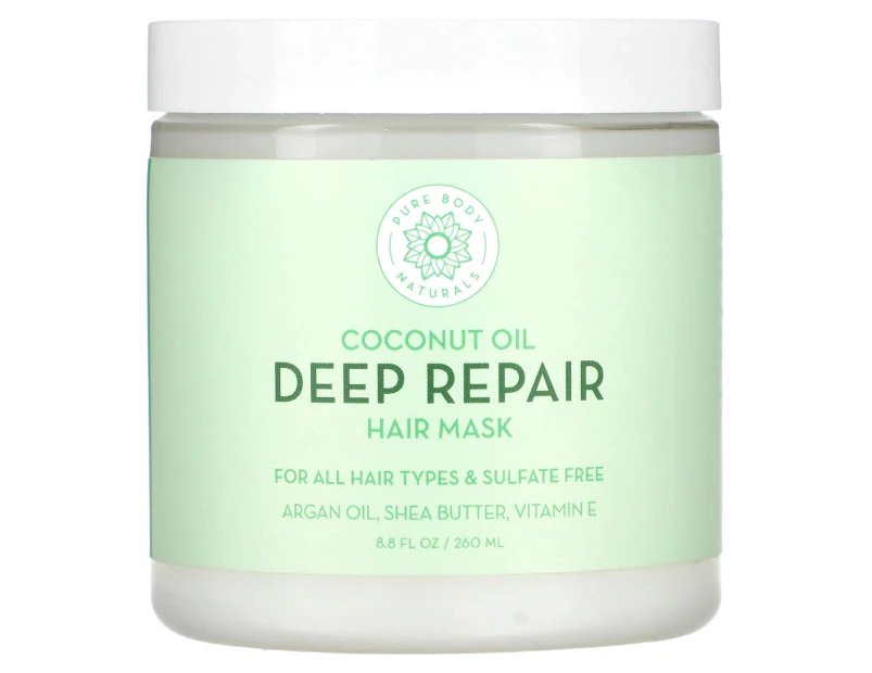 Pure Body Naturals, Coconut Oil Deep Repair Hair Mask, 8.8 fl oz (260 ml)