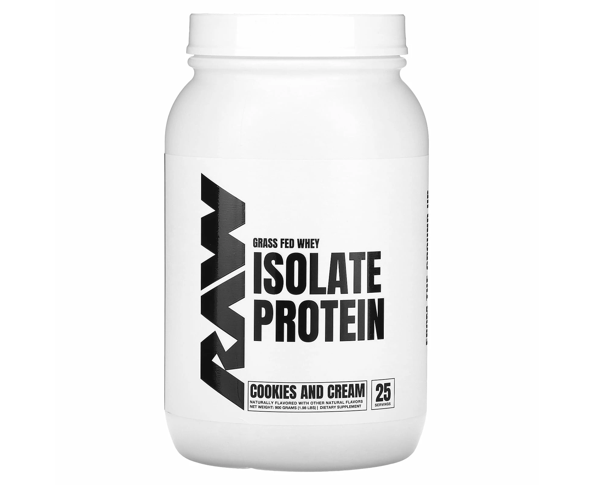 Raw Nutrition, Grass Fed Whey Isolate Protein, Cookies and Cream, 1.98 lbs (900 g)