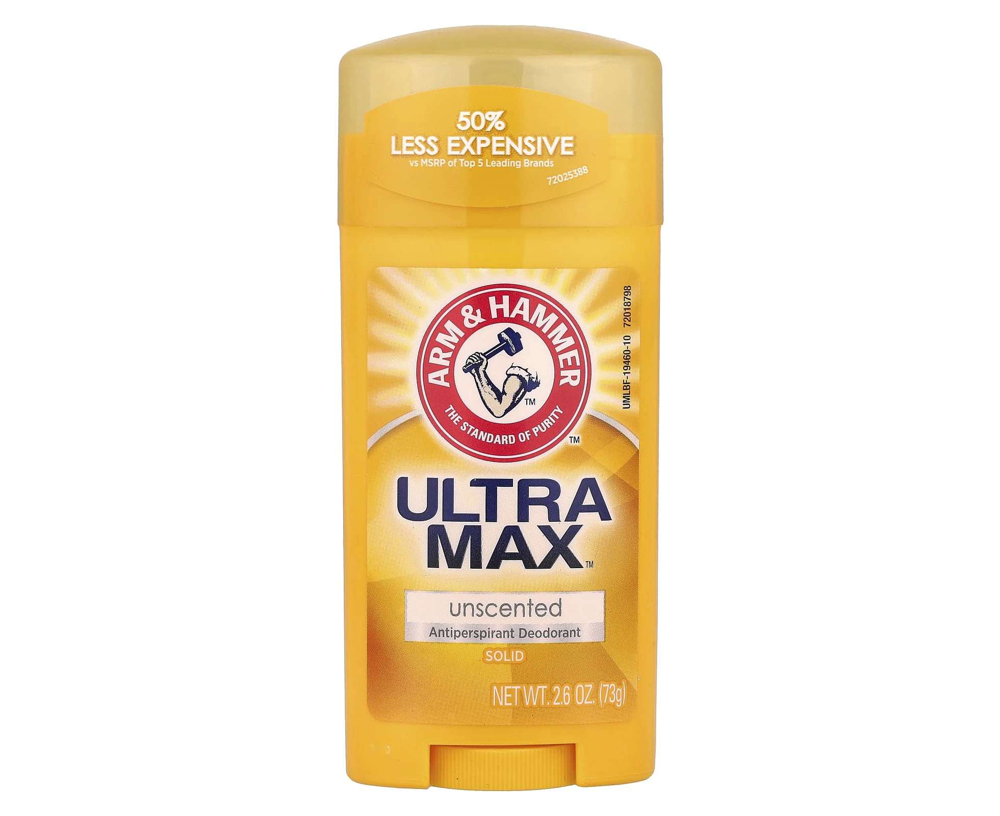 Arm & Hammer, UltraMax, Solid Antiperspirant Deodorant, Unscented, 2.6 oz (73 g)