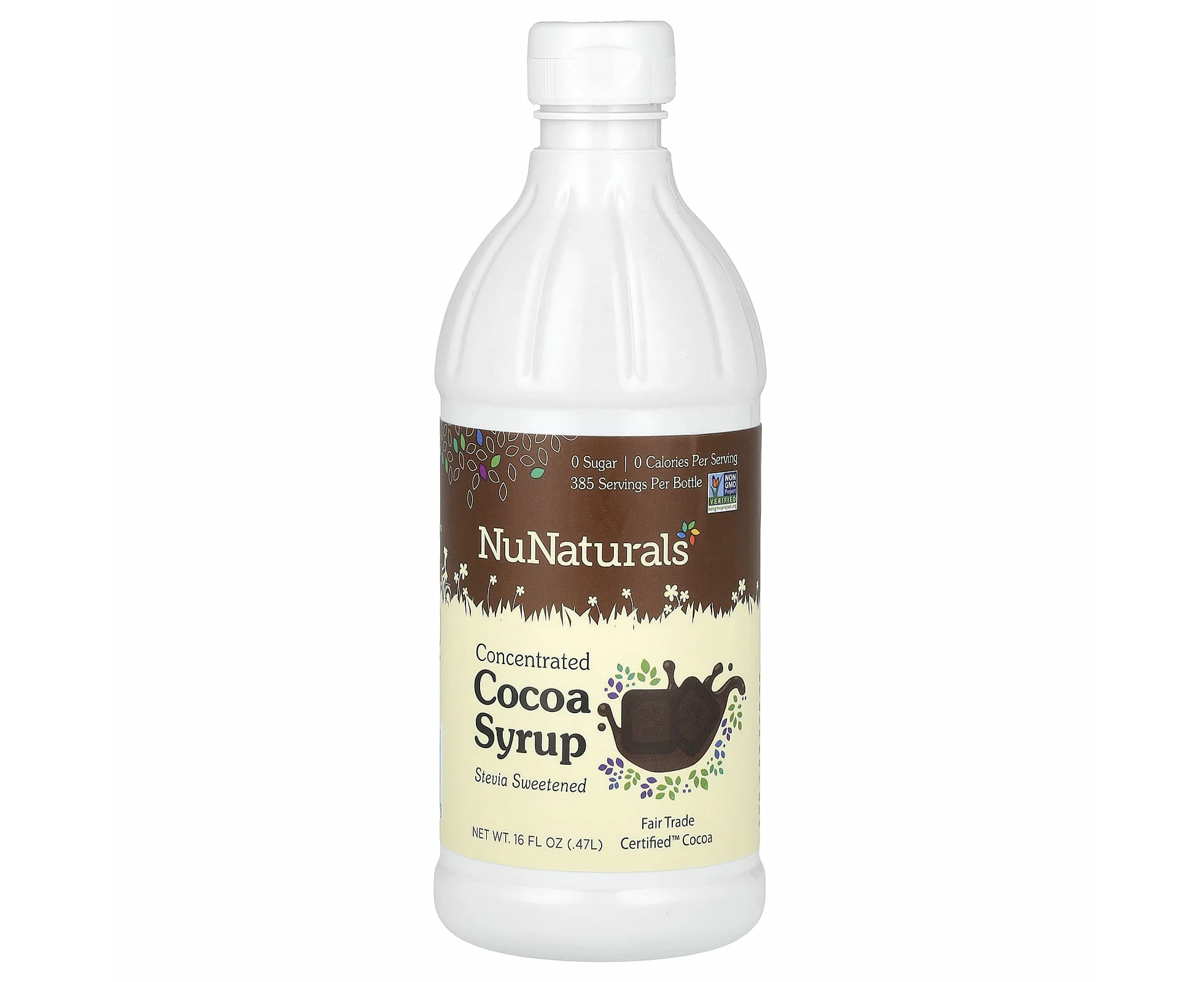 NuNaturals, Concentrated Cocoa Syrup, Stevia Sweetened, 16 fl oz (0.47 l)