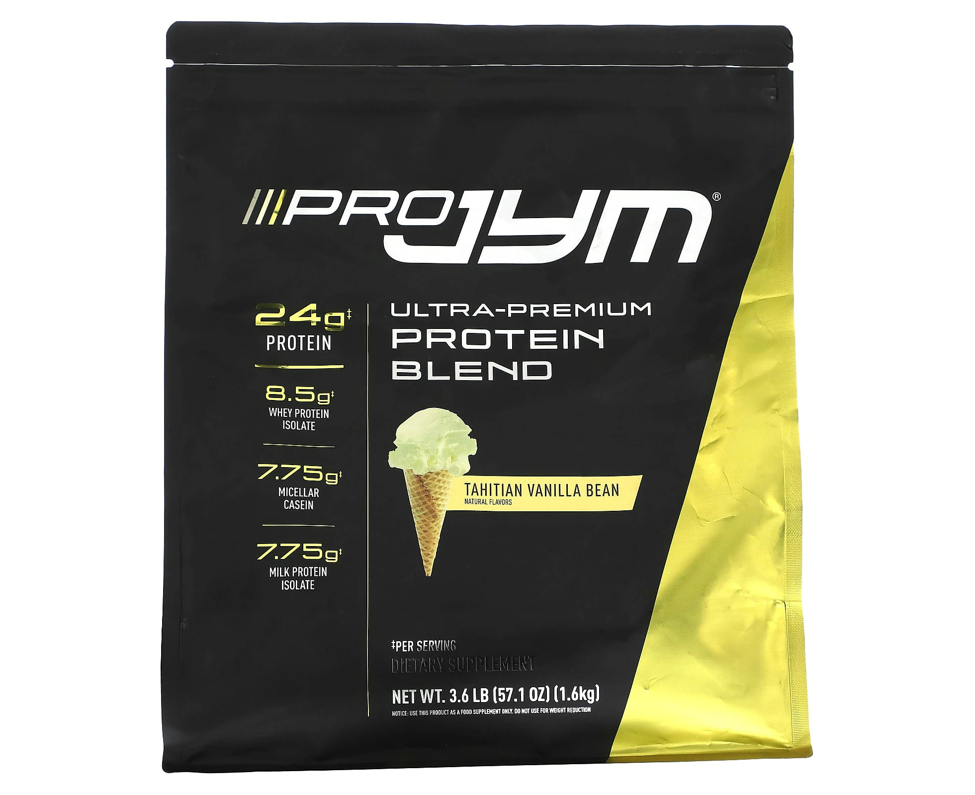 JYM Supplement Science, Pro JYM, Ultra-Premium Protein Blend, Tahitian Vanilla Bean, 3.6 lb (1.6 kg)