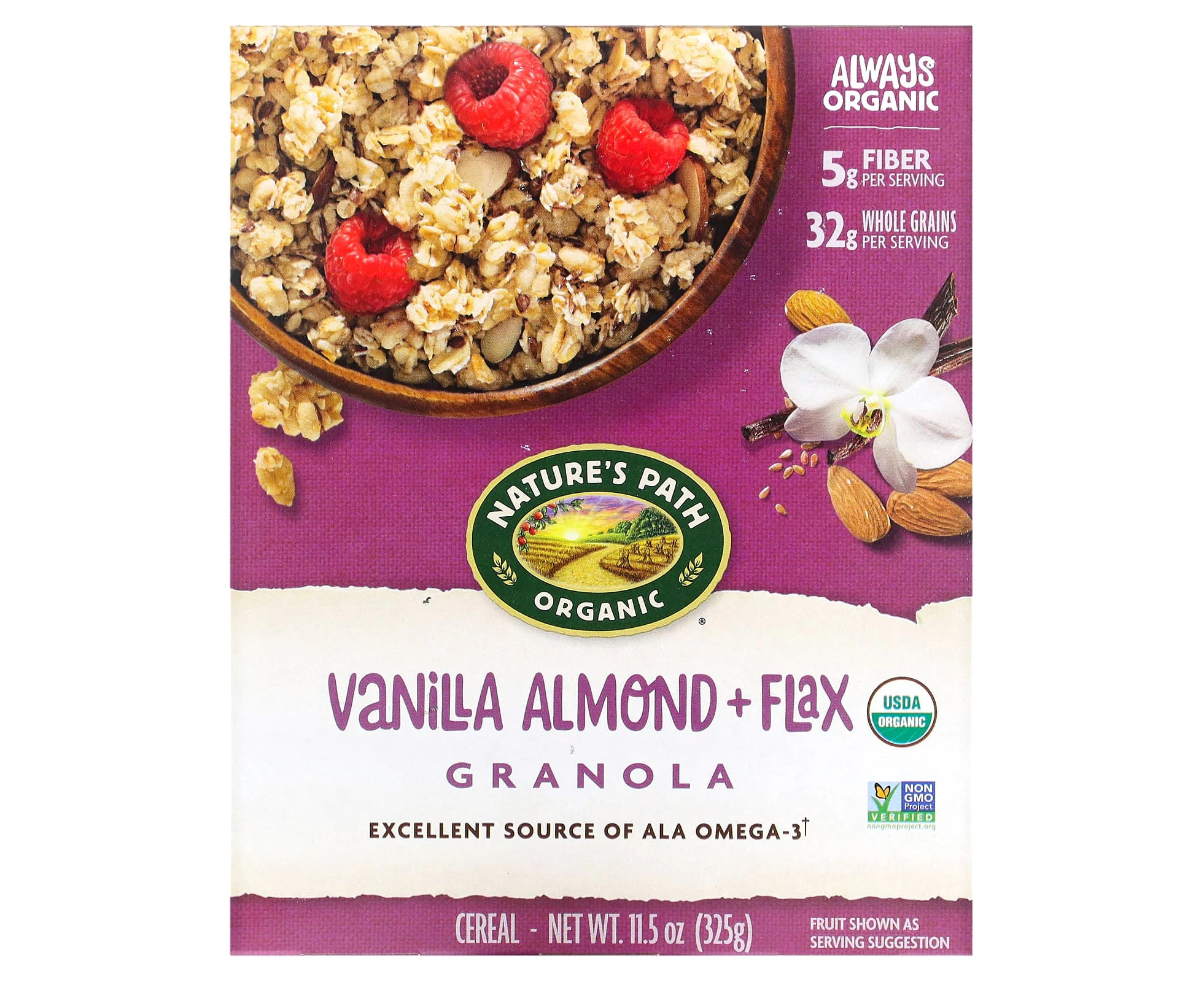 Nature's Path, Organic, Vanilla Almond + Flax Granola Cereal, 11.5 oz (325 g)