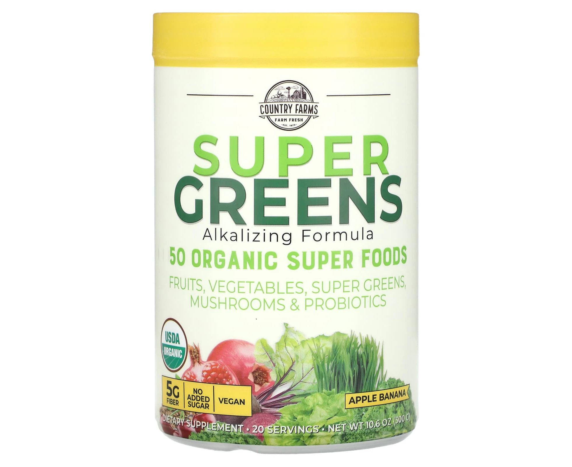 Country Farms, Super Greens, Apple Banana, 10.6 oz (300 g)